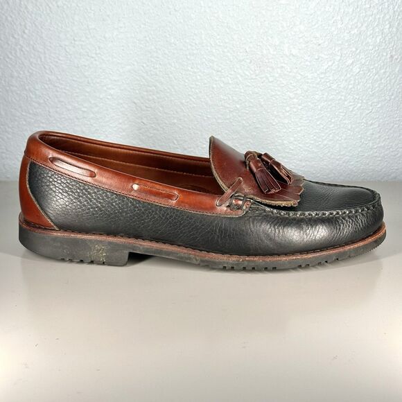 Allen Edmonds Nashua 32373 Pebbled Kilte Tassel Loafers Size 13 D Black Brown - Picture 9 of 16